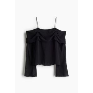 Top din sifon cu umerii goi