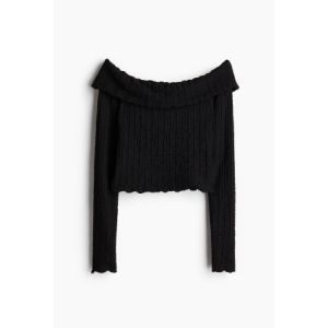 Bluza texturata cu umerii goi