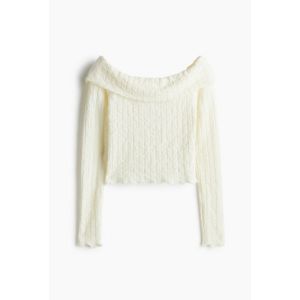 Bluza texturata cu umerii goi