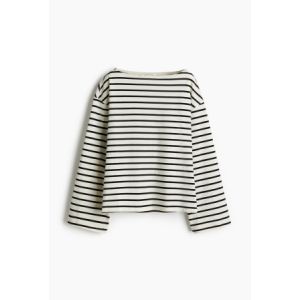 Bluza din bumbac cu decolteu barcuta