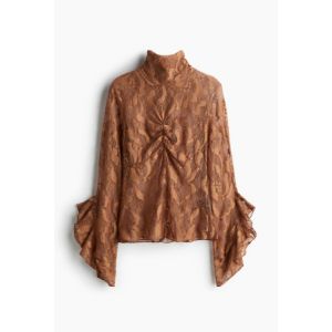 Bluza din dantela cu guler inalt