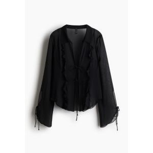 Bluza de sifon cu snururi