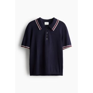 Bluza polo tricotata fin