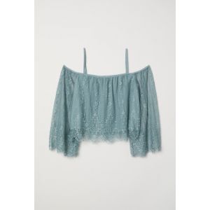 Bluza de dantela cu umerii goi