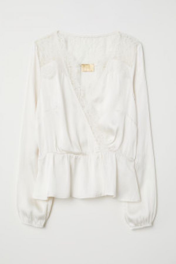  Bluza in V de satin