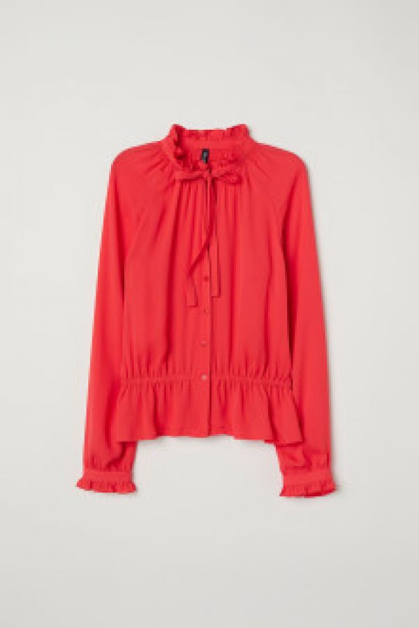  Bluza de sifon cu volane