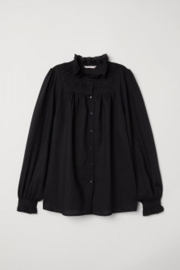  Bluza cu guler cu volanas