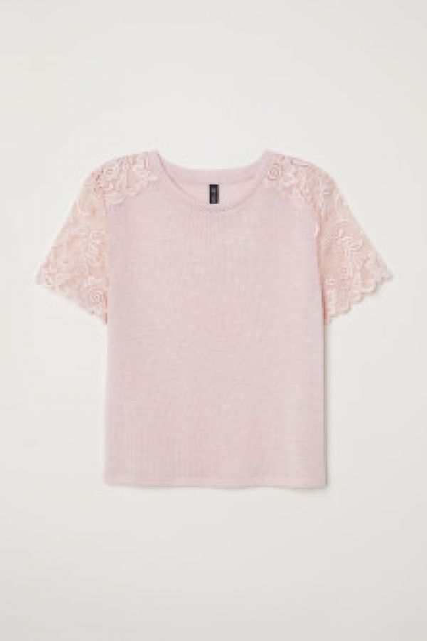  Bluza tricotata fin cu dantela