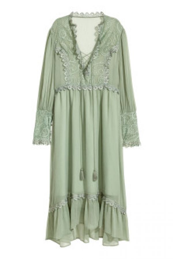  Rochie de sifon cu dantela