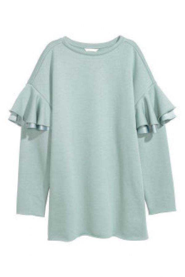  Bluza lunga cu volane