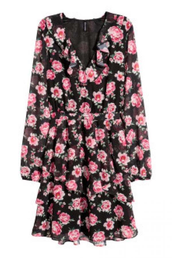  Rochie de sifon cu volane