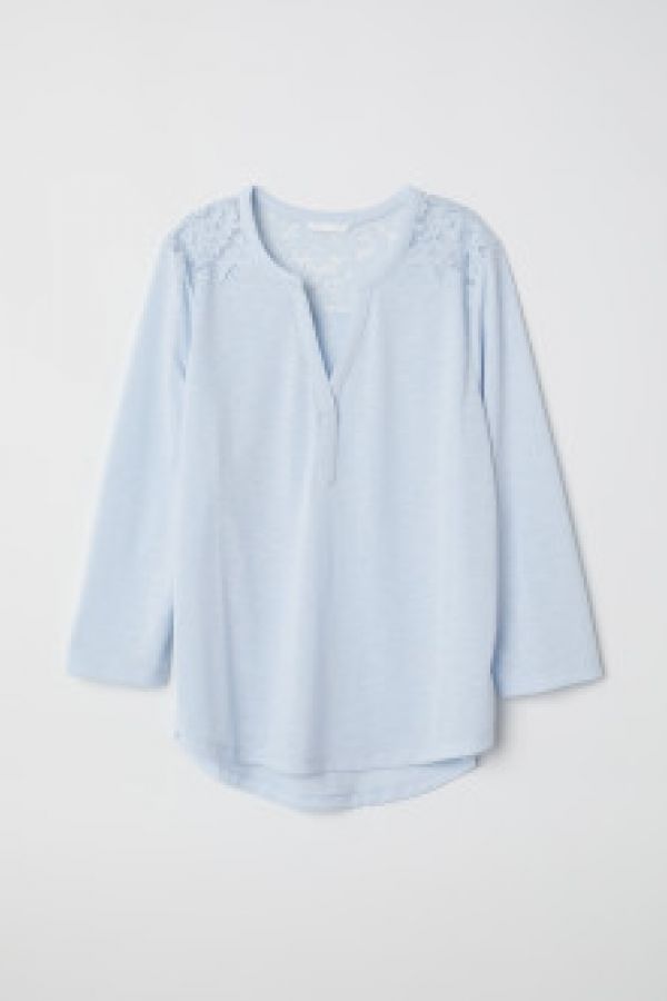  Bluza de jerseu cu dantela