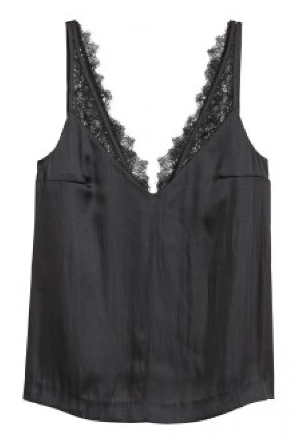  Bluza de satin cu dantela