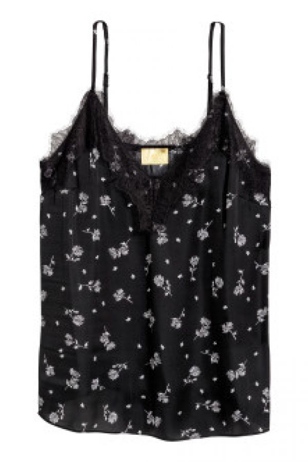  Top de satin cu dantela