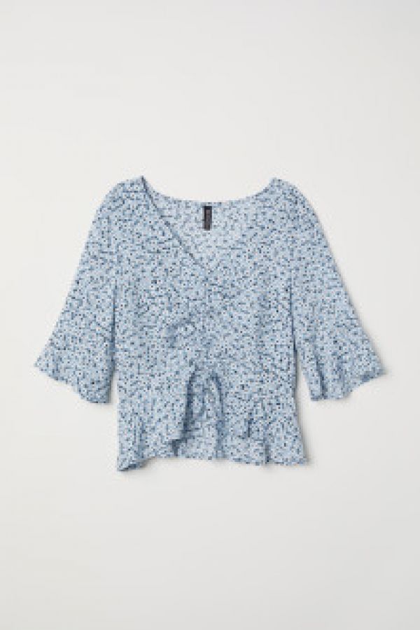  Bluza cu decolteu in V cu snur