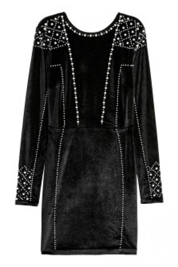  Rochie de velur cu margele