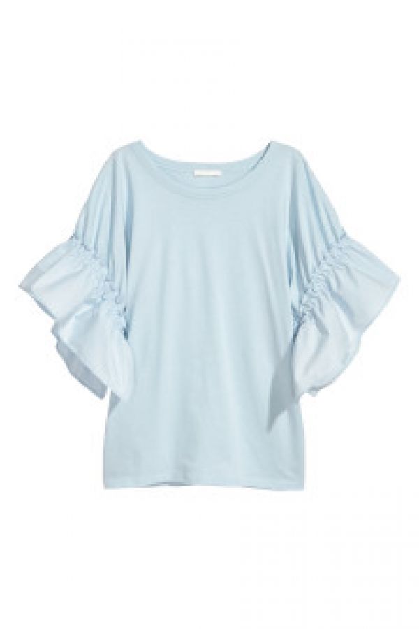  Tricou cu maneci cu volane