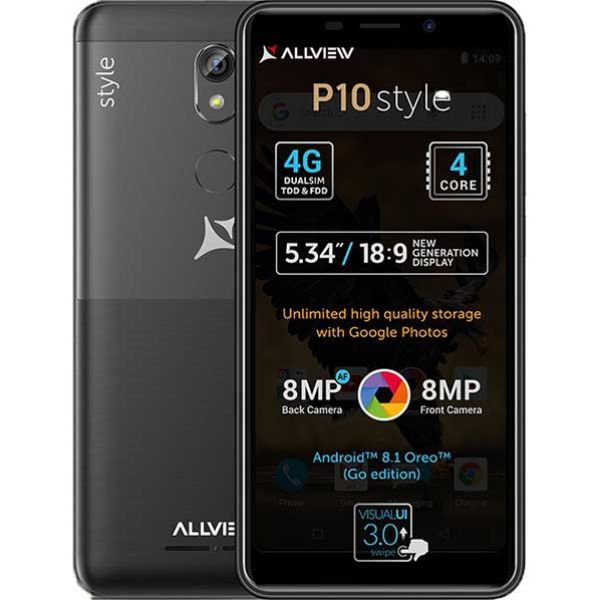  Telefon ALLVIEW P10 Style, 8GB, 1GB RAM, Dual SIM, Black
