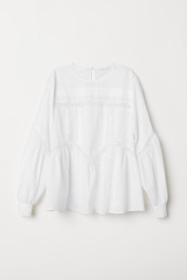  Bluza de bumbac cu dantela