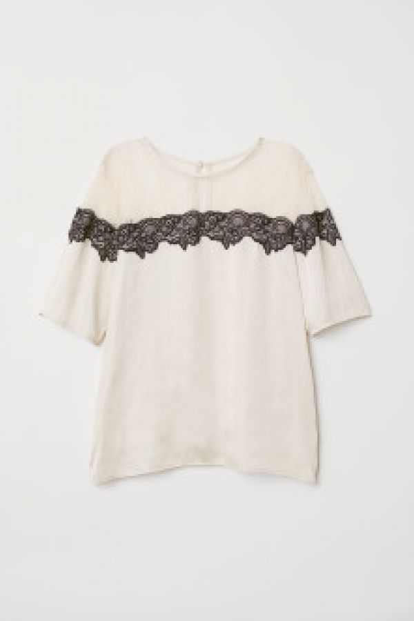  Bluza cu platca de dantela