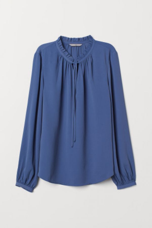  Bluza cu guler cu volanas