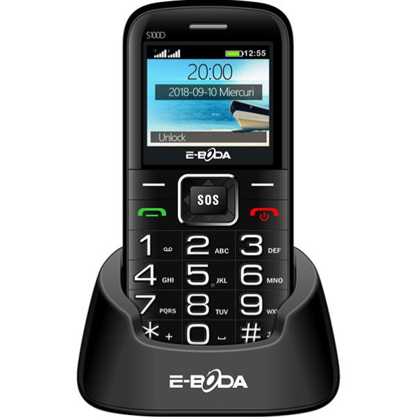  Telefon E-BODA Barphone S100D, 32MB RAM, 2G, Dual SIM, Black