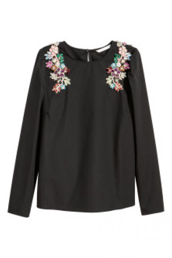  Bluza de bumbac cu strasuri