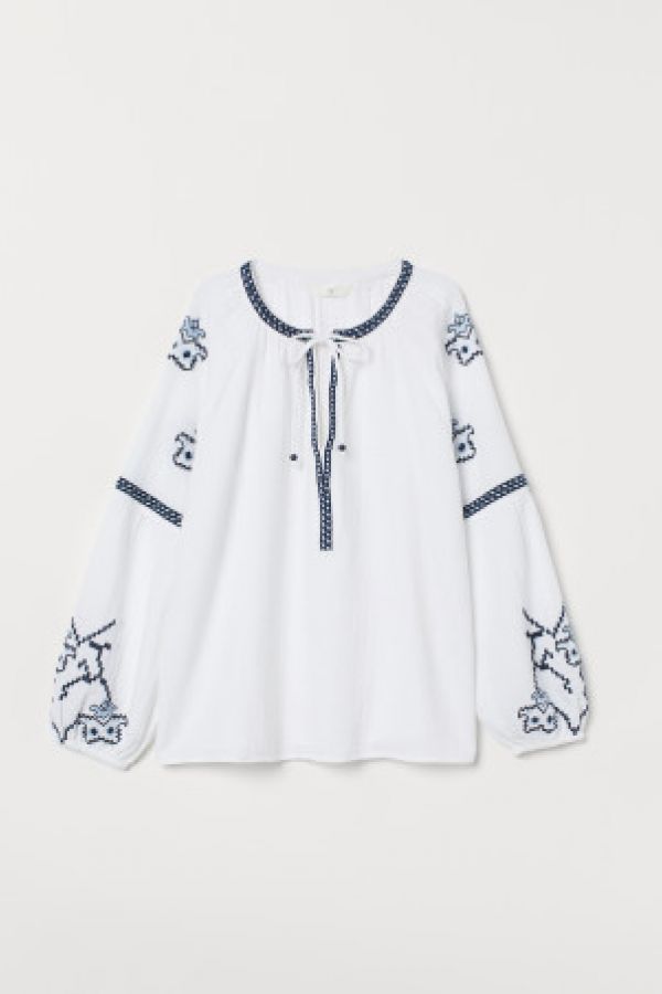  Bluza de bumbac cu broderie