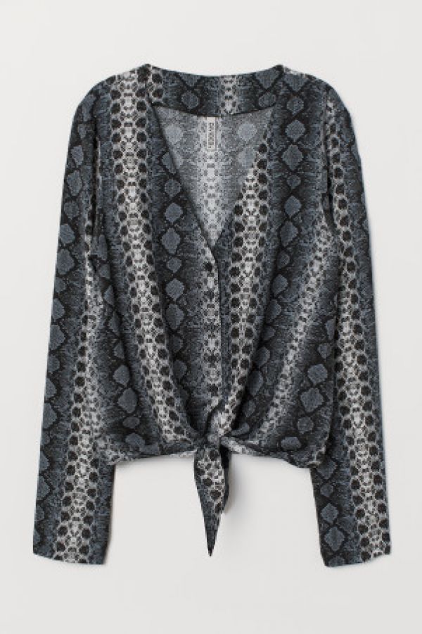  Bluza in V cu nod