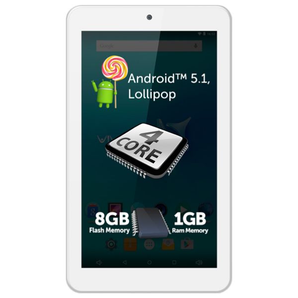  Tableta ALLVIEW Viva C701, Wi-Fi, Quad Core Cortex A7 1.2GHz, 8GB, 1GB DDR3, Android 5.1 Lollipop, alb