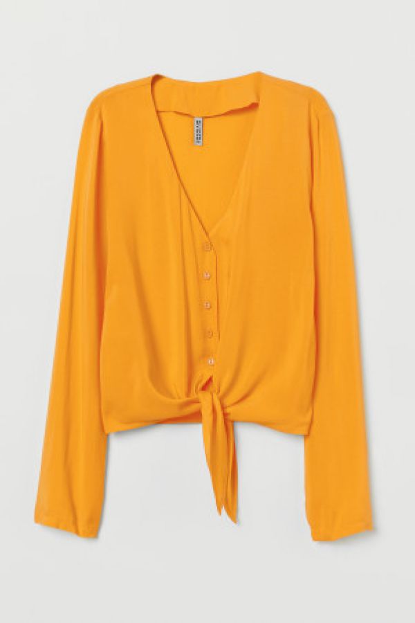  Bluza in V cu nod