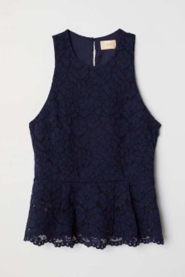  Bluza de dantela cu peplum