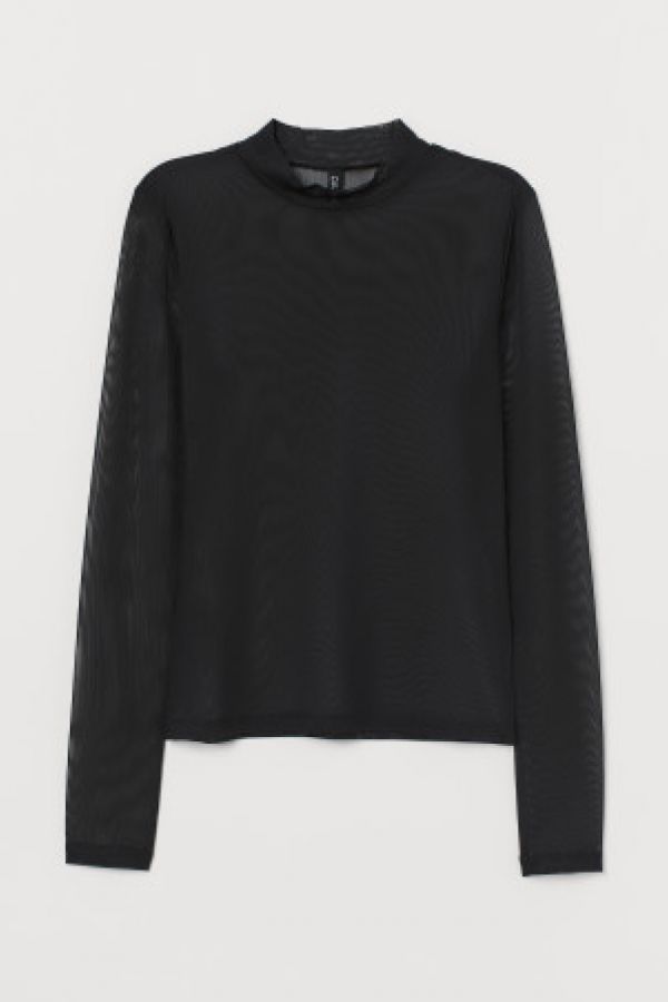  Bluza de plasa cu guler inalt