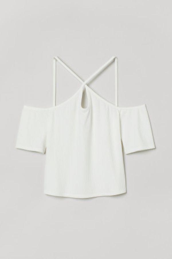  Bluza reiata cu umerii goi
