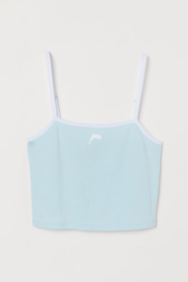  Top cropped cu bretele