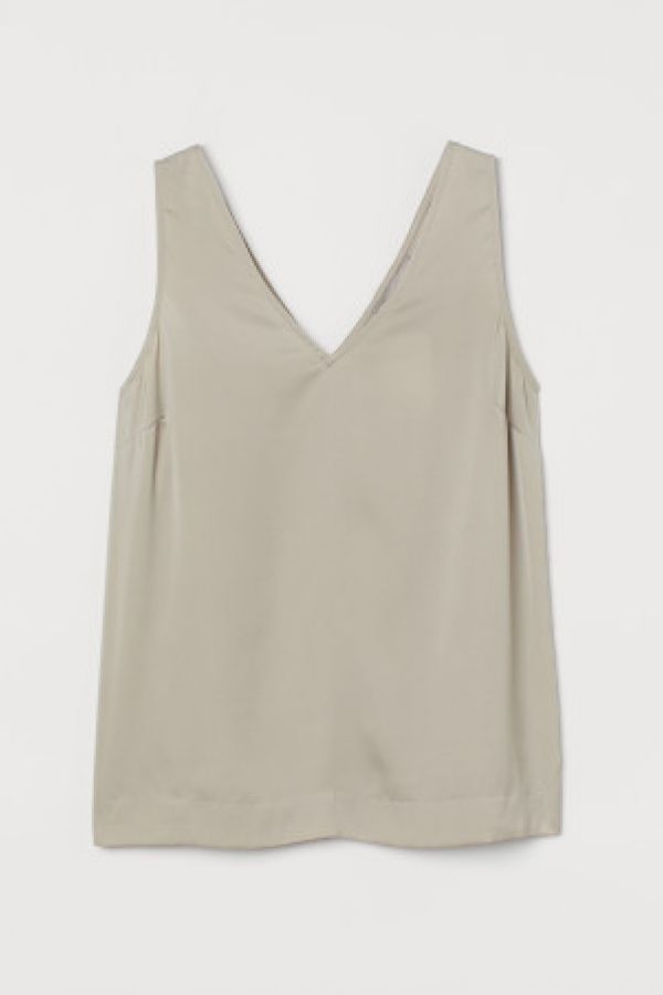  Top in V de satin