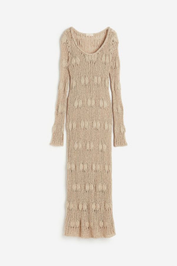 Loose-knit silk-blend dress