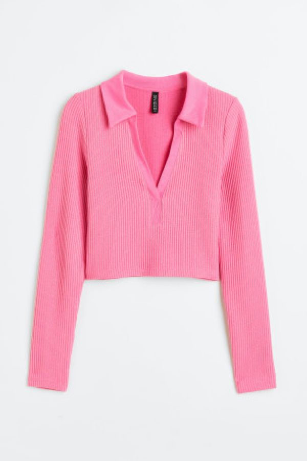  Bluza reiata cu guler