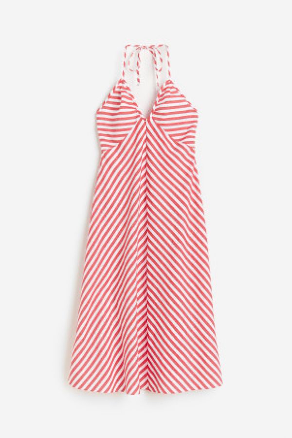  Rochie de bumbac cu bretea la gat