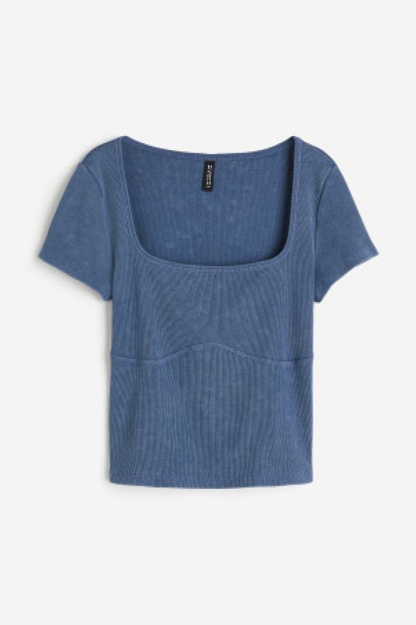  Flatlock-seam ribbed top