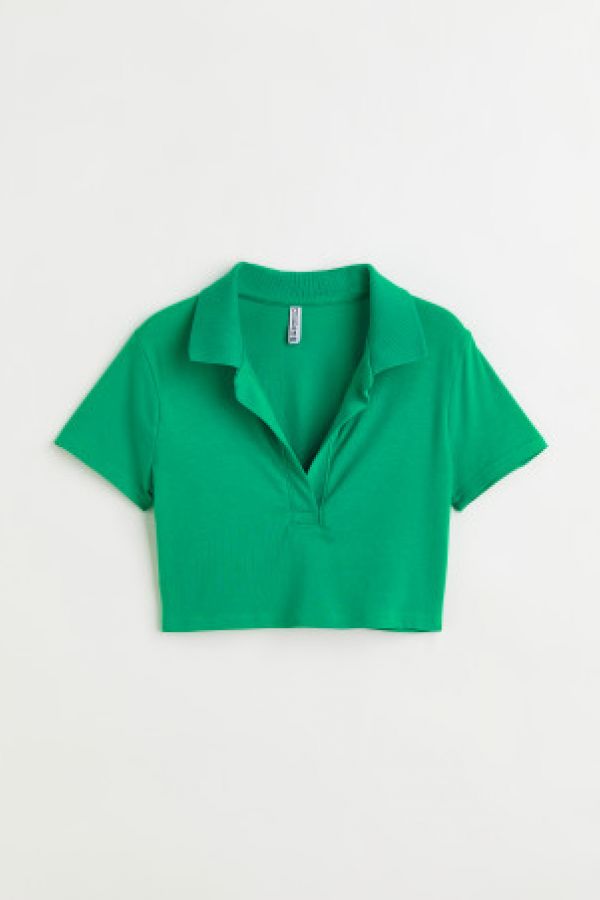  Top cropped cu guler