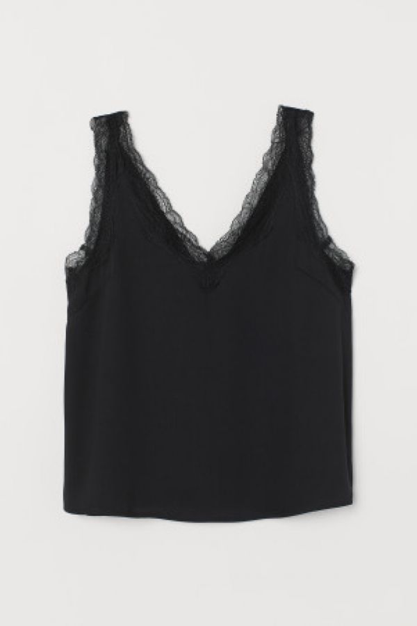  Top de satin cu dantela
