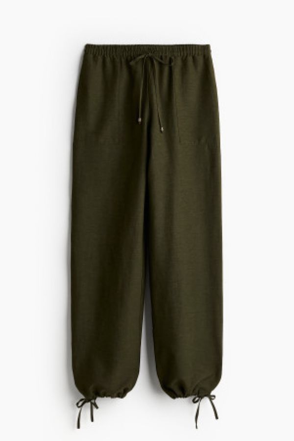  Pantaloni din amestec de in cu elastic
