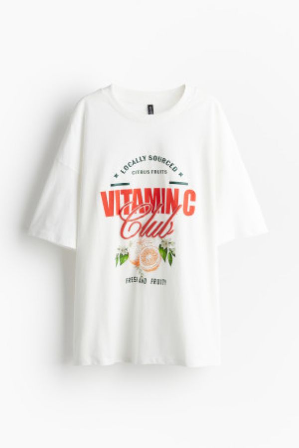  Tricou supradimensionat cu motiv