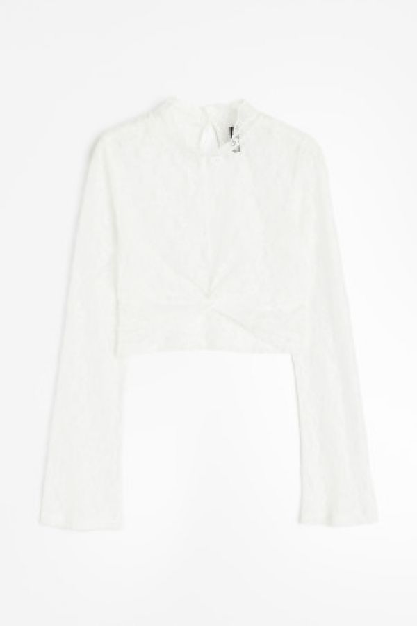  Bluza de dantela cu maneci lungi