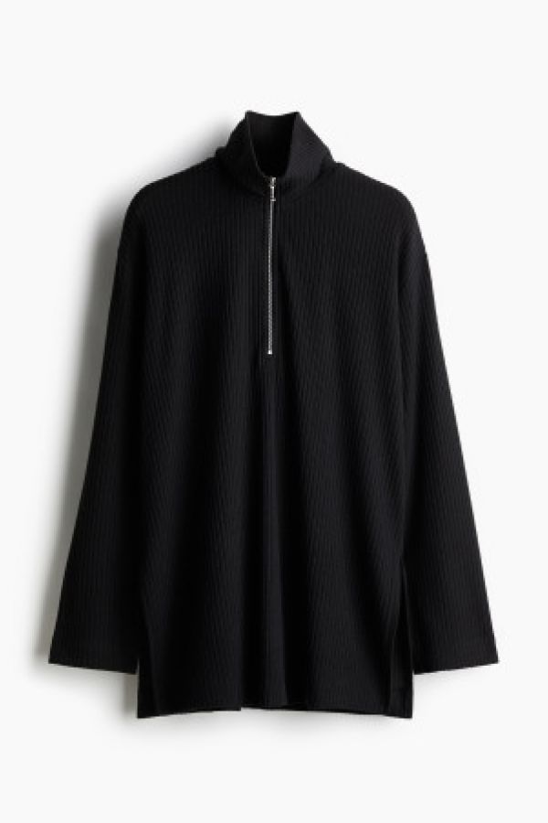  Bluza reiata cu fermoar in partea de sus