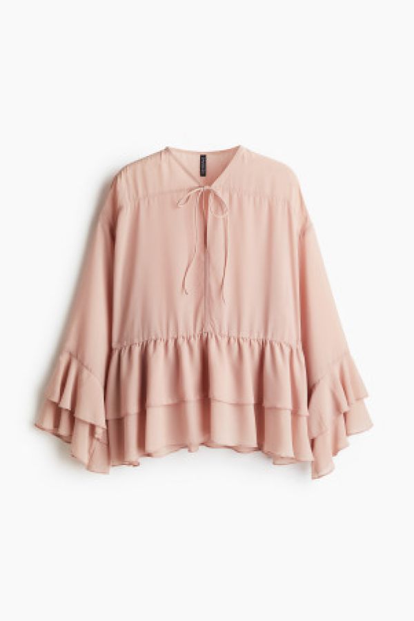  Bluza din sifon cu volane