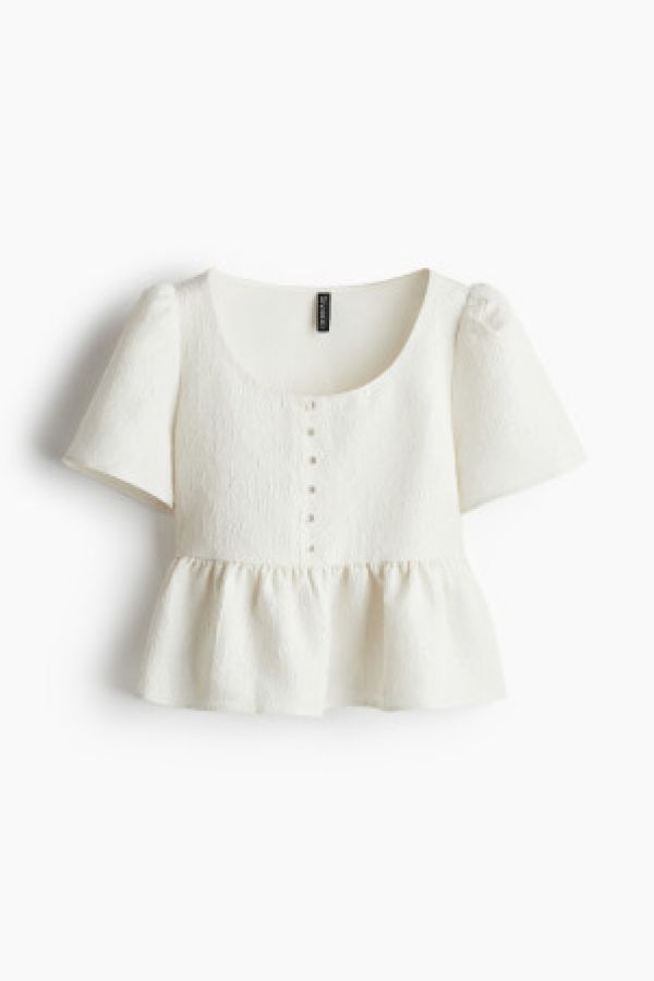  Bluza din brocart cu peplum