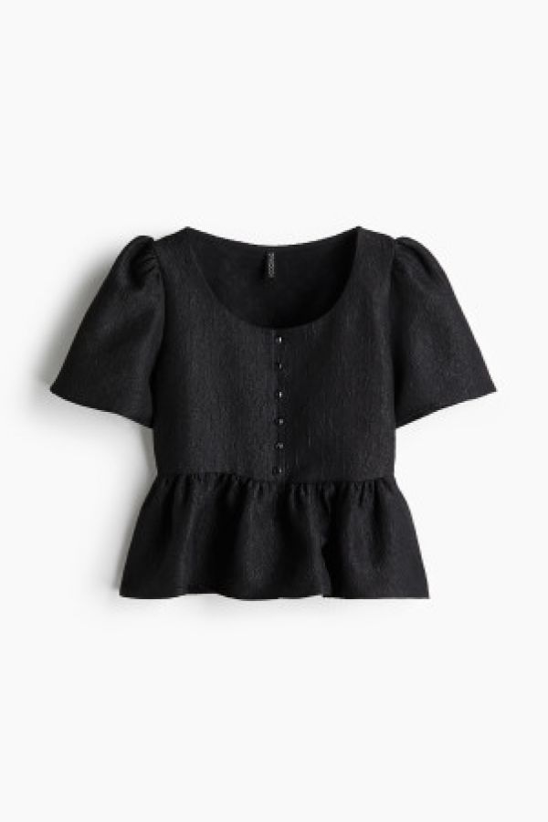  Bluza din brocart cu peplum