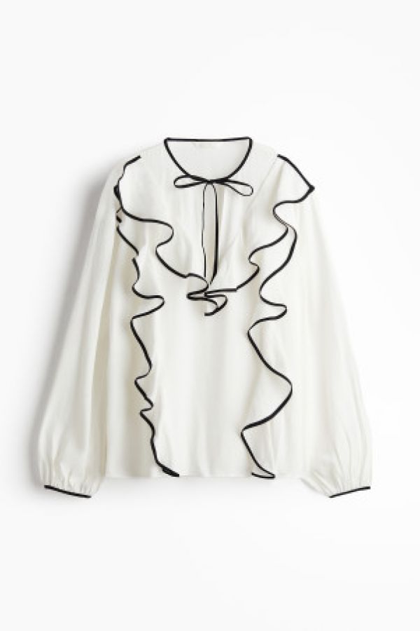  Bluza din crep cu volan